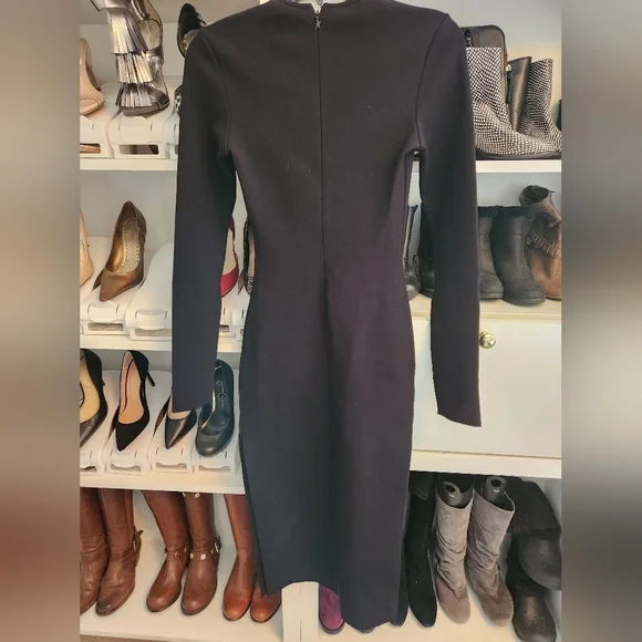 NEW Mugler‎ Black Long Sleeve Corset Sheath Midi Dress S - Picture 4 of 8